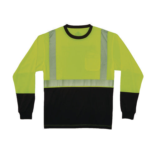 Glowear 8281bk Class 2 Long Sleeve Shirt With Black Bottom, 2x-large Long, Lime