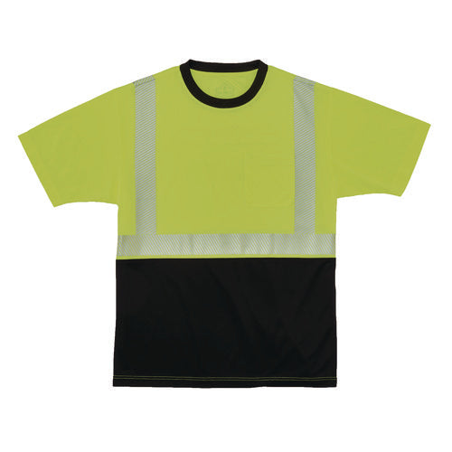 Glowear 8280bk Class 2 Performance T-shirt With Black Bottom, 6x-large Long, Lime