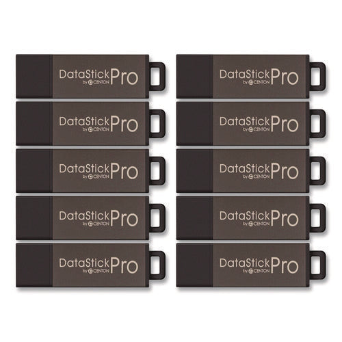 Datastick Pro Usb 2.0 Type A Flash Drive, 8 Gb, Gray, 10/pack