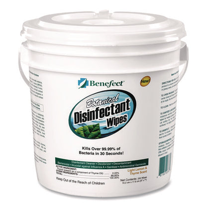 Botanical Disinfectant Wipes, 6 X 7, Light Lemon And Thyme, 250/bucket