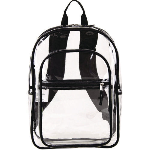 Clear With Color Trim Backpack, 11.5" X 5" X 16.5", Clear/black