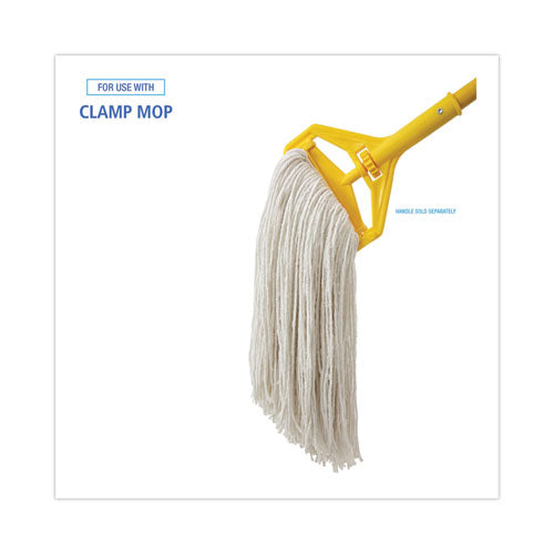 Premium Cut-end Wet Mop Heads, Rayon, 24oz, White, 12/carton