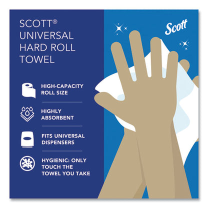 Essential High Capacity Hard Roll Towels For Business, Absorbency Pockets, 1-ply, 8" X 1,000 Ft, 1.5" Core, White,12 Rolls/ct