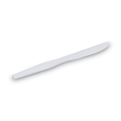 Plastic Cutlery, Heavyweight Knives, White, 1,000/carton