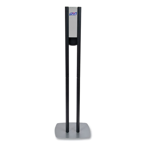 Es8 Hand Sanitizer Floor Stand With Dispenser, 1,200 Ml, 13.5 X 5 X 28.5, Graphite/silver