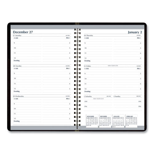 Recycled Weekly Appointment Book, 8 X 5, Black Cover, 12-month (jan To Dec): 2024