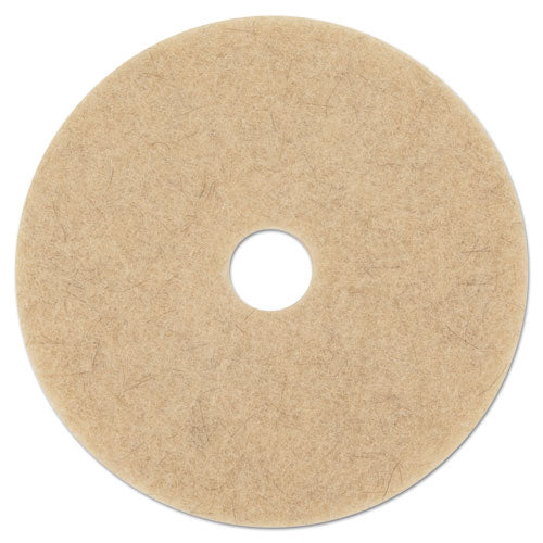 Natural Hog Hair Burnishing Floor Pads, 17" Diameter, Tan, 5/carton