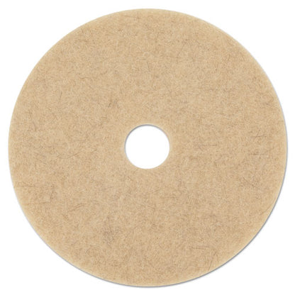 Natural Hog Hair Burnishing Floor Pads, 17" Diameter, Tan, 5/carton