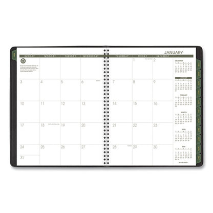 Recycled Weekly Vertical-column Format Appointment Book, 11 X 8.25, Black Cover, 12-month (jan To Dec): 2024