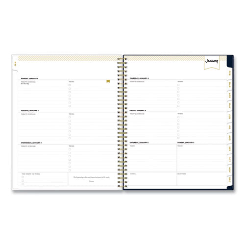 Day Designer Peyton Create-your-own Cover Weekly/monthly Planner, Floral Artwork, 11 X 8.5, Navy, 12-month (jan-dec): 2024