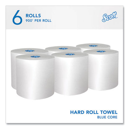 Pro Hard Roll Paper Towels With Absorbency Pockets, For Scott Pro Dispenser, Blue Core Only, 1-ply, 7.5" X 900 Ft, 6 Rolls/ct