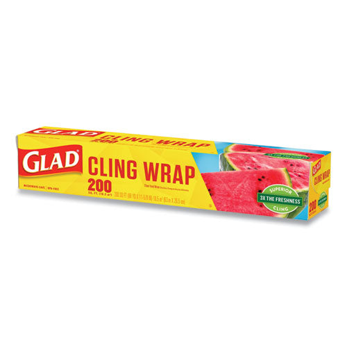 Clingwrap Plastic Wrap, 200 Square Foot Roll, Clear