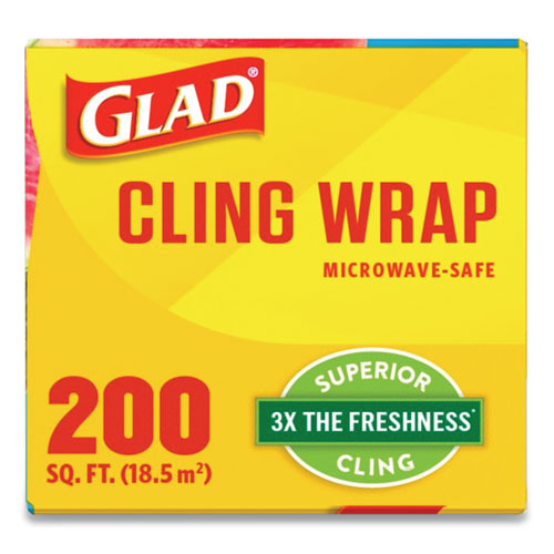 Clingwrap Plastic Wrap, 200 Square Foot Roll, Clear