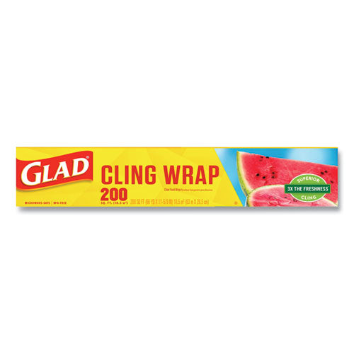 Clingwrap Plastic Wrap, 200 Square Foot Roll, Clear