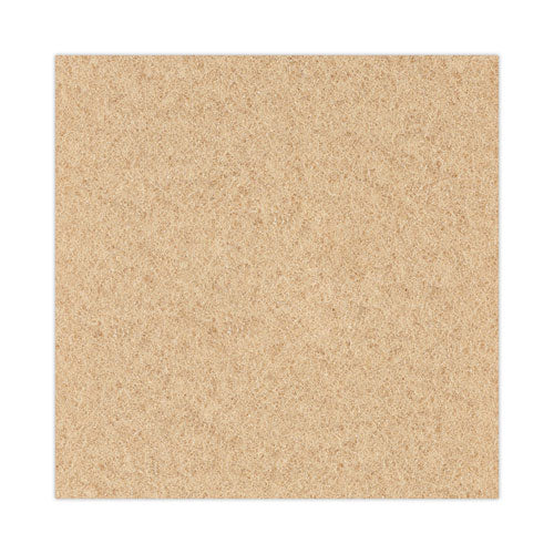 Burnishing Floor Pads, 20" Diameter, Tan, 5/carton