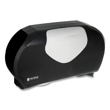 Twin 9" Jumbo Bath Tissue Dispenser, Summit, 20.07 X 5.88 X 11.9, Black/faux Stainless Steel