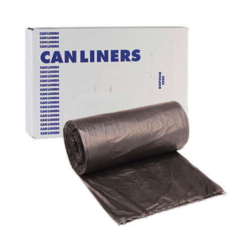 High-density Can Liners, 45 Gal, 19 Mic, 40" X 46", Black, 25 Bags/roll, 6 Rolls/carton