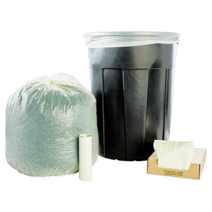 Ecosafe-6400 Bags, 30 Gal, 1.1 Mil, 30" X 39", Green, 48/box