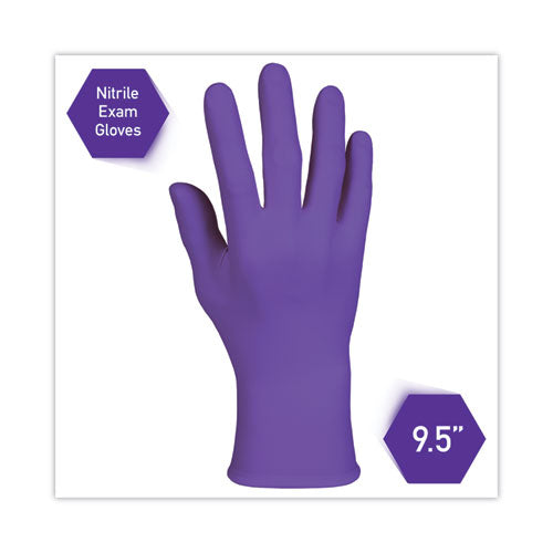 Purple Nitrile Exam Gloves, 242 Mm Length, X-large, Purple, 90/box