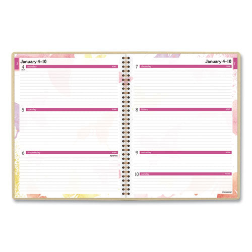 Watercolors Weekly/monthly Planner, Watercolors Artwork, 11 X 8.5, Multicolor Cover, 12-month (jan To Dec): 2024