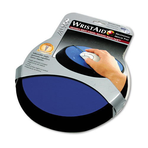 Wrist Aid Ergonomic Circular Mouse Pad, 9" Dia., Cobalt