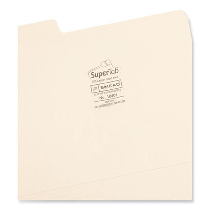 Supertab Top Tab File Folders, 1/3-cut Tabs: Assorted, Letter Size, 0.75" Expansion, 14-pt Manila, 50/box