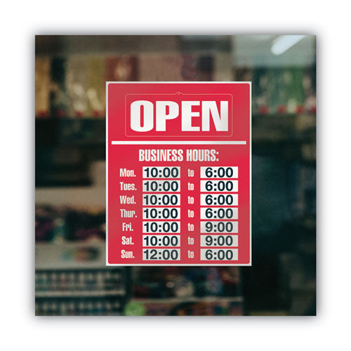 Business Hours Sign Kit, 15 X 19, Red