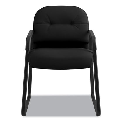 Pillow-soft 2090 Series Guest Arm Chair, Fabric Upholstery, 23.25" X 28" X 36", Black Seat, Black Back, Black Base