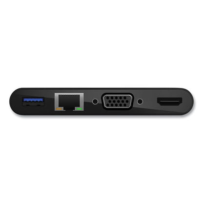 Usb-c Multimedia + Charge Adapter, 4k Hdmi/usb-a/usb-c/vga, 4.9 Ft, Black