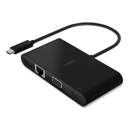 Usb-c Multimedia + Charge Adapter, 4k Hdmi/usb-a/usb-c/vga, 4.9 Ft, Black