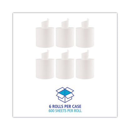 Center-pull Roll Towels, 2-ply, 10 X 7.6, White, 600/roll, 6/carton