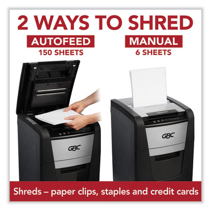 Autofeed+ 150x Micro-cut Home Office Shredder, 150 Auto/8 Manual Sheet Capacity