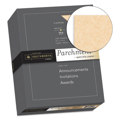 Parchment Specialty Paper, 24 Lb Bond Weight, 8.5 X 11, Copper, 500/box