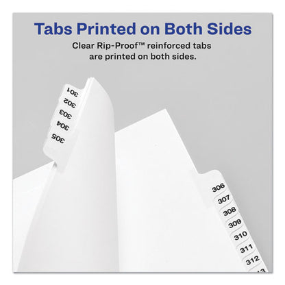 Avery-style Preprinted Legal Side Tab Divider, 26-tab, Exhibit C, 11 X 8.5, White, 25/pack, (1373)