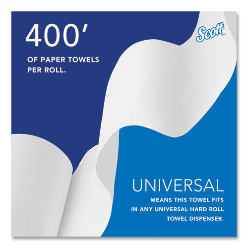 Essential Hard Roll Towels For Business, Absorbency Pockets, 1-ply, 8" X 400 Ft, 1.5" Core, White, 12 Rolls/carton