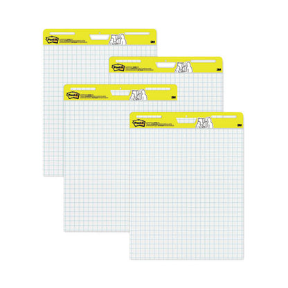 Vertical-orientation Self-stick Easel Pad Value Pack, Quadrille Rule (1 Sq/in), 25 X 30, White, 30 Sheets, 4/carton