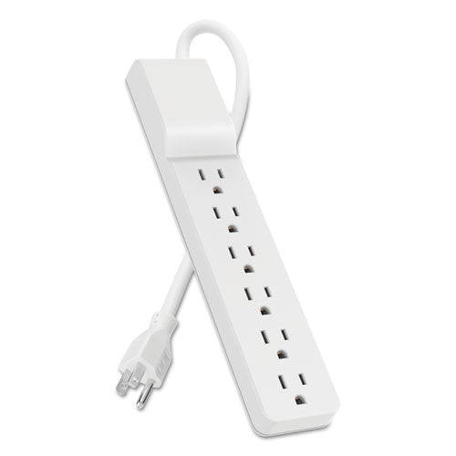 Home/office Surge Protector, 6 Ac Outlets, 10 Ft Cord, 720 J, White