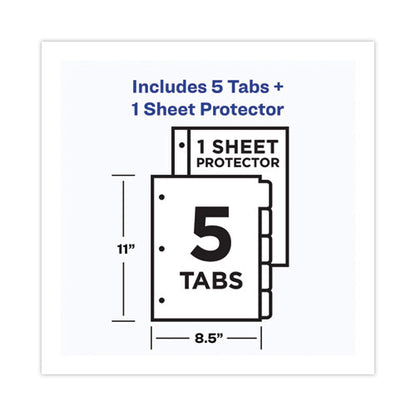 Clear Easy View Plastic Dividers With Multicolored Tabs And Sheet Protector, 5-tab, 11 X 8.5, Clear, 1 Set