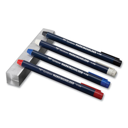 Wax-based Marking Pencil, 4.4 Mm, White Wax, Navy Blue Barrel, 10/box