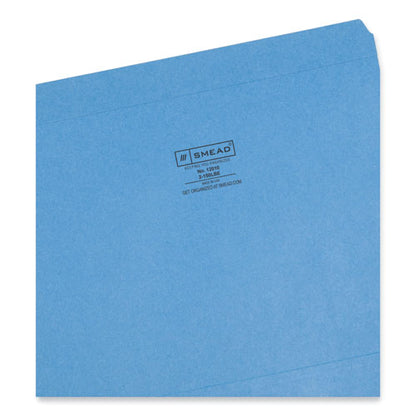 Reinforced Top Tab Colored File Folders, Straight Tabs, Letter Size, 0.75" Expansion, Blue, 100/box