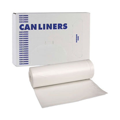 Low-density Waste Can Liners, 33 Gal, 0.6 Mil, 33 X 39, White, 25 Bags/roll, 6 Rolls/carton