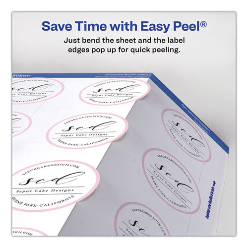 Printable Self-adhesive Permanent Id Labels W/sure Feed, 0.75" Dia, White 800/pk