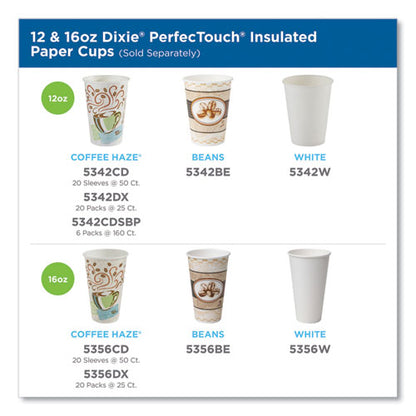 Perfectouch Paper Hot Cups, 10 Oz, Coffee Haze Design, 50 Sleeve, 20 Sleeves/carton