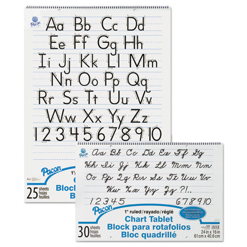 Chart Tablets, Presentation Format (1" Rule), 24 X 16, White, 30 Sheets