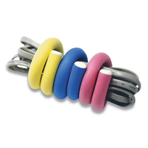 Flexi Ties Cushioned Cable Ties, 0.4" X 5", Assorted Colors, 8/pack