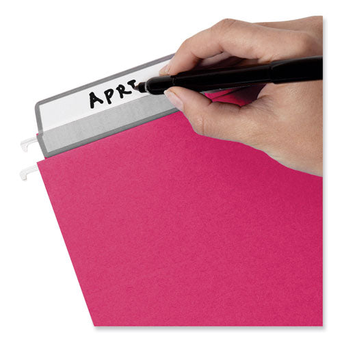 Colored Hanging File Folders With Protab Kit, Letter Size, 1/3-cut, Red