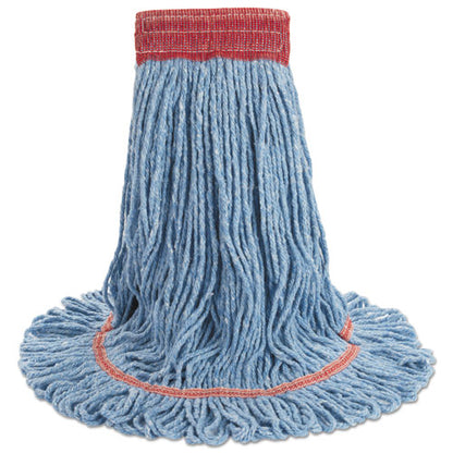 Super Loop Wet Mop Head, Cotton/synthetic Fiber, 5" Headband, Large Size, Blue, 12/carton