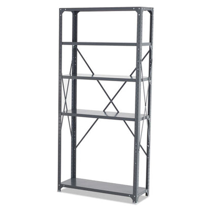 Commercial Steel Shelving Unit, Five-shelf, 36w X 12d X 75h, Dark Gray