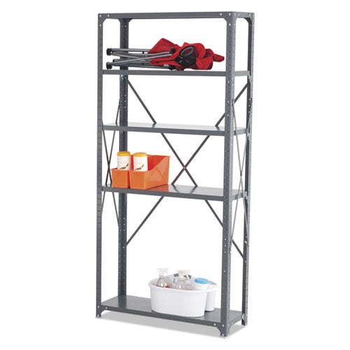 Commercial Steel Shelving Unit, Five-shelf, 36w X 12d X 75h, Dark Gray