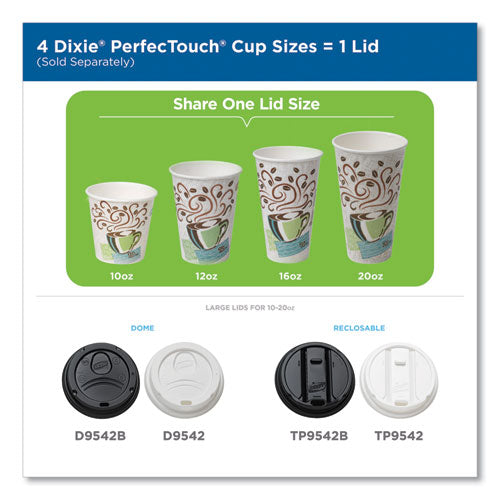 Perfectouch Paper Hot Cups, 10 Oz, Coffee Haze Design, 25/pack